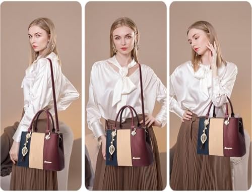 Purses And Handbags For Women Leather Tote Shoulder Bag Medium Satchel Purse Top Handle Bags For Ladies