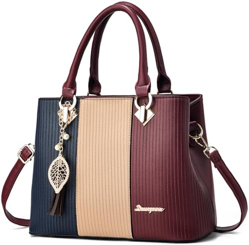 Purses and Handbags for Women Leather Tote Shoulder Bag Medium Satchel Purse Top Handle Bags for Ladies