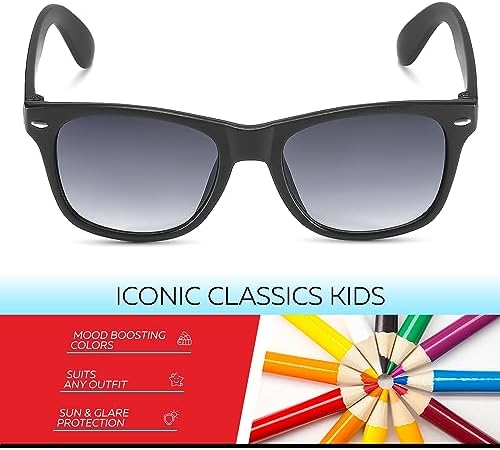 Retro Rewind Kids Sunglasses For Boys Girls Age 3-12 - Shatterproof UV400 Toddler Children Sun Glasses