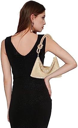 Rhinestone Purse Sparkly Evening Bag Silver Clutch Purses For Women Evening Cross Body Handbags For Party Prom Club Wedding
