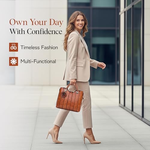 Rofozzi 女士人造皮革钱包 中号手提包适合 11 英寸平板电脑 办公室和旅行手提包 斜挎包