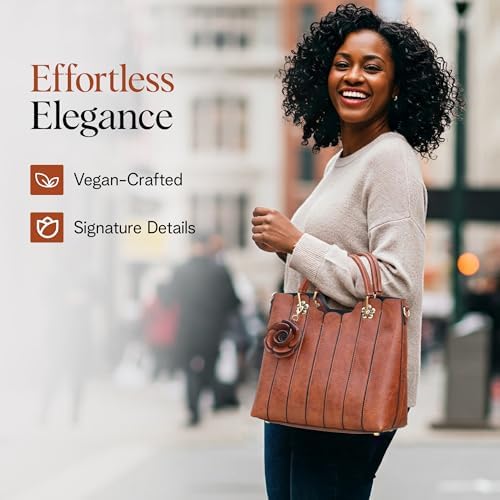 Rofozzi 女士人造皮革钱包 中号手提包适合 11 英寸平板电脑 办公室和旅行手提包 斜挎包