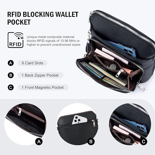 Roulens Crossbody Purse For Women Vegan Leather Medium Crossbody Wallet Bag For Travel Women Shoulder Handbags With Tassel