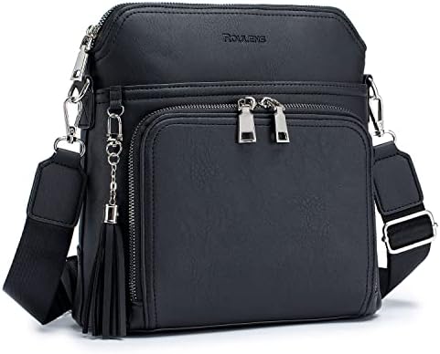 Roulens Crossbody Purse for Women Vegan Leather Medium Crossbody Wallet Bag for Travel Women Shoulder Handbags with Tassel
