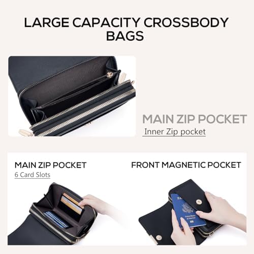 Roulens Small Crossbody Bag For Women Cell Phone Purse Women's Shoulder Handbags Wallet Purse With Credit Card Slots