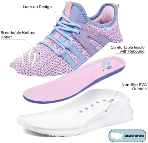 RUNSIDE Boys Girls Tennis Shoes Kids Lightweight Breathable Sneakers Lace-up Running Athletic Shoes For Toddler/Little Kid/Big Kid