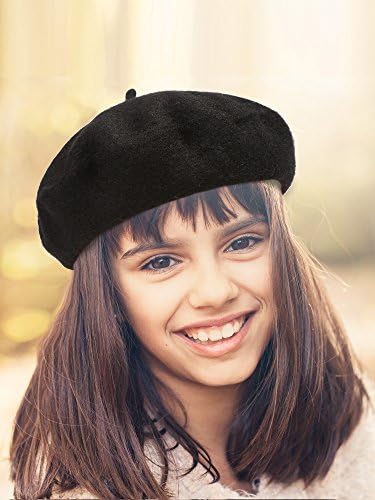 SATINIOR Kids Beret Hat French Beanie Cap Artist Wool Hat Girls Beret Artist Costume For Children Kids Girls