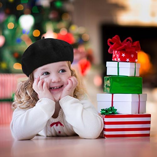 SATINIOR Kids Beret Hat French Beanie Cap Artist Wool Hat Girls Beret Artist Costume For Children Kids Girls