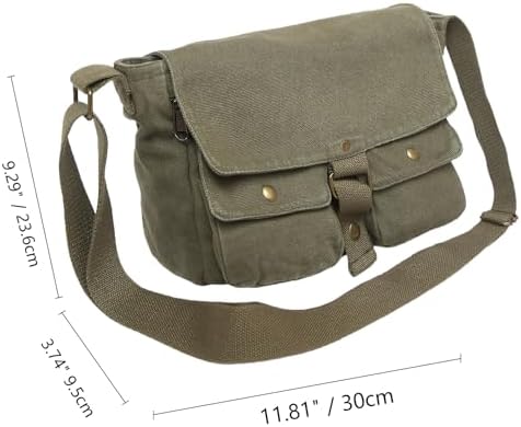 School Vintage Canvas Messenger Bag For Men Crossbody Shoulder Bag Satchel
