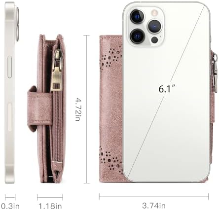 SENDEFN Small Wallets For Women Bifold RFID Blocking Leather Card Holder Compact Wallet With Zipper Coin Pocket