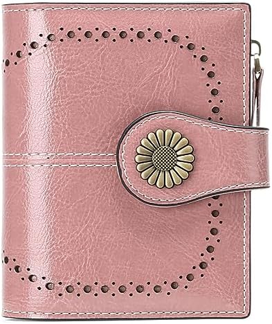 SENDEFN Small Womens Wallet Leather Bifold Card Holder RFID Blocking with Zipper Coin Pocket