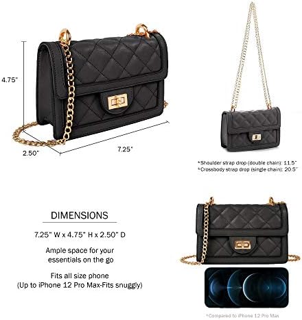SG SUGU Small Quilted Crossbody Bag Trendy Designer Mini Shoulder Bag Phone Wallet Purse For Women