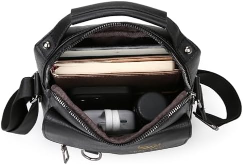 Shoulder Bag For Men Crossbody Bags Leather Sling Bag Messenger Bags With Multiple Pockets Business Outdoor