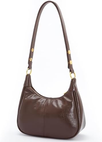 Shoulder Bags for Women Small Hobo Bags Crescent Shaped Cute Retro Tote Handbag Mini Clutch Purse with Zipper Closure