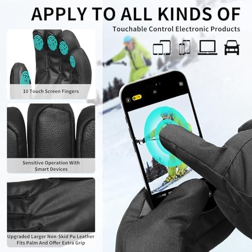 Ski Gloves Winter Waterproof & Warm Snow Gloves For Parent Child Kids 3M Thinsulate -Skiing Cycling Motorcycle Running