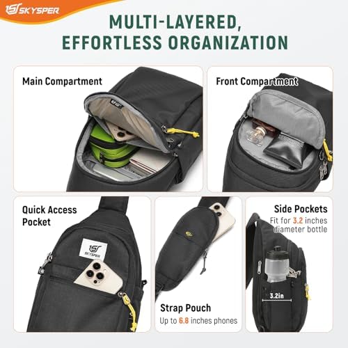 SKYSPER 单肩包 RFID 防盗斜挎包 再生旅行斜挎包 单肩吊带背包