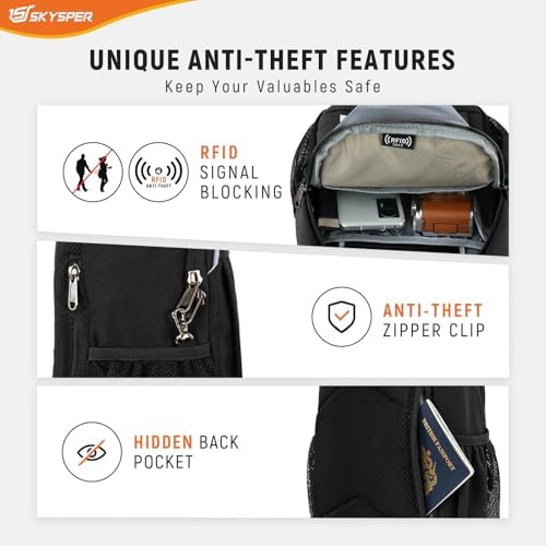 SKYSPER Sling Bag RFID Cross Body Bag Recycled Crossbody Backpack Travel Daypack