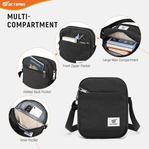 SKYSPER Small Anti Theft Crossbody Bag RFID MIni Sling Bag Travel Purse Small Shoulder Bag