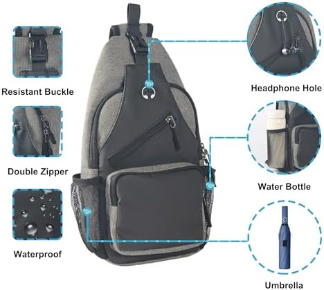 Sling Bag Crossbody Bag Cross Body Backpack Travel Hiking Daypack