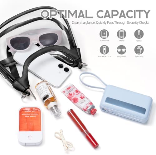 Small Clear Bag For Stadium Events Clear Shoulder Bag For Stadium Approved With Wristlet Wallet For Concerts Sports Events