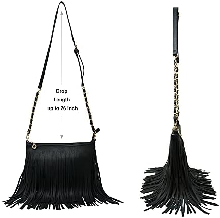 Solene Fringe Crossbody Shoulder Bag With Strap Tassel Messenger Bag Country Style Western Fringe Purse For Women