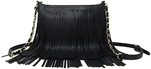 Solene Fringe Crossbody Shoulder Bag with Strap Tassel Messenger bag Country Style Western Fringe Purse for Women