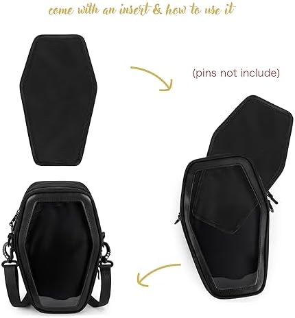 STEAMEDBUN Ita Coffin Purse With Insert Gothic Crossbody Bag For Halloween