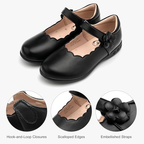 Stelle Girls School Shoes Mary Jane Uniform Dress Flat Shoes Retro Style Oxford Church Music Recitals(Little/Big Kids)