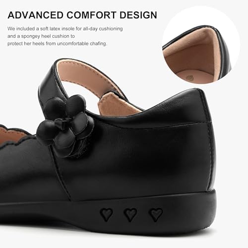 Stelle Girls School Shoes Mary Jane Uniform Dress Flat Shoes Retro Style Oxford Church Music Recitals(Little/Big Kids)