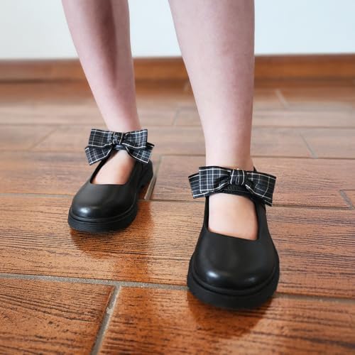 Stelle School Shoes For Girls Mary Jane Uniform Dress Shoes Detachable Bow Chunky Ballerina Wedding (Little/Big Kids)