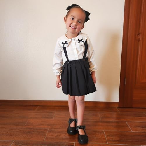 Stelle School Shoes For Girls Mary Jane Uniform Dress Shoes Detachable Bow Chunky Ballerina Wedding (Little/Big Kids)