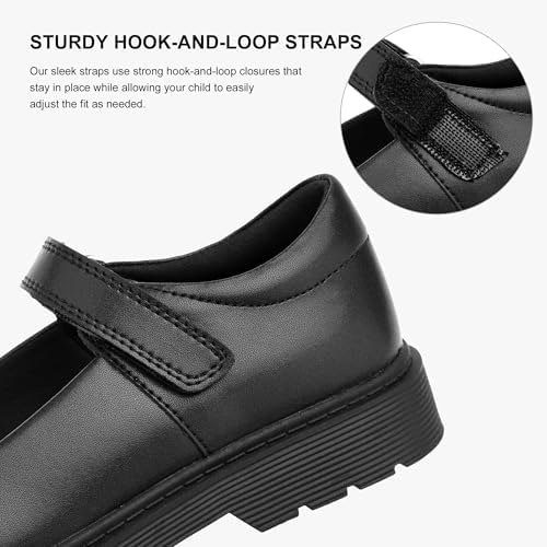 Stelle School Shoes For Girls Mary Jane Uniform Dress Shoes Detachable Bow Chunky Ballerina Wedding (Little/Big Kids)