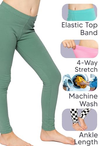 STRETCH IS COMFORT Girl's Cotton Footless Leggings Stretchy Size 2-16