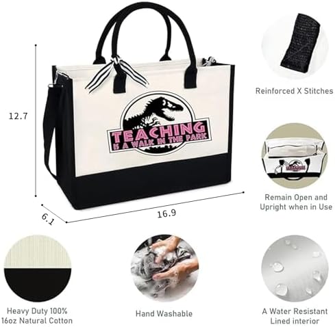 Teacher Gifts Teacher Appreciation Gifts For Women Teacher Bag Teacher Christmas Gift Teacher Birthday Gift 13oz Canvas Tote Bag With Zipper Pocket