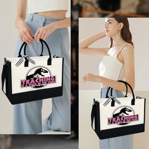 Teacher Gifts Teacher Appreciation Gifts For Women Teacher Bag Teacher Christmas Gift Teacher Birthday Gift 13oz Canvas Tote Bag With Zipper Pocket