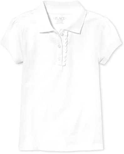 The Children's Place Girls' Short Sleeve Ruffle Pique Polo