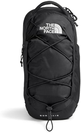 The North Face Borealis Sling Bag Crossbody Bag with Water Repellent Finish Adjustable Strap Multiple Compartments Tablet Sleeve TNF Black/TNF White-NPF One Size