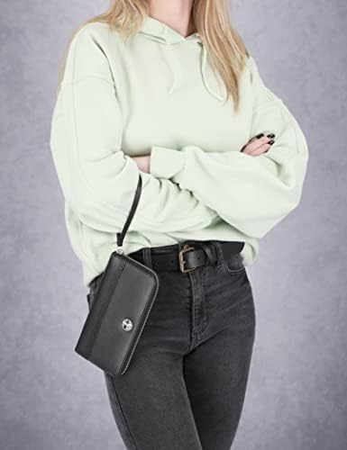 Timberland Womens Leather RFID Zip Around Wallet Clutch With Wristlet Strap