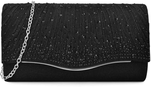 TINDTOP Clutch Purses for Women Formal Evening Bags Suede Shoulder Envelope Party Handbags Wedding Cocktail Prom Clutches