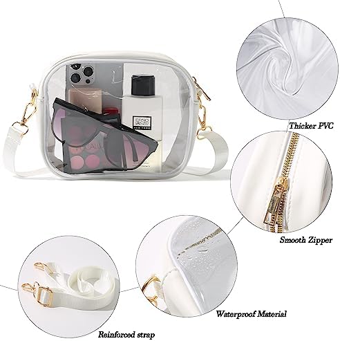 TOBVZOO Clear Bag Stadium Approved Crossbody Transparent Bag For Concerts Sports Events Purses For Men & Women
