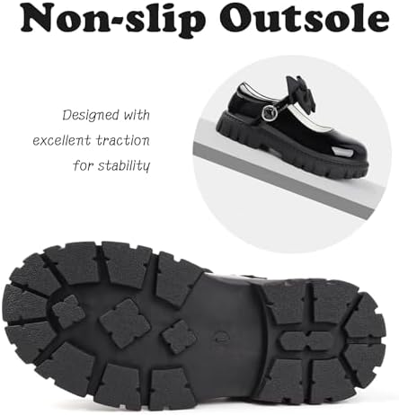 Toddler Girl Dress Shoes Bow Black Dress School Shoes Princess Mary Jane For Toddler/Little Girl