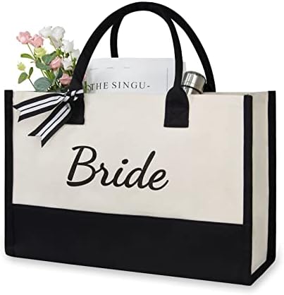 TOPDesign Canvas Tote Bag Bridal Shower Gifts for Bride Wedding Bachelorette Bride Gifts Shoulder Bag