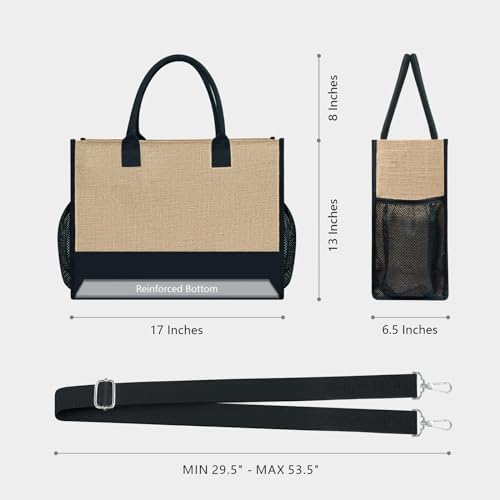 TOPDesign Personalized Initial Canvas Tote Bag For Wedding Birthday Beach Perfect Gifts For Women Mom Teachers Friends