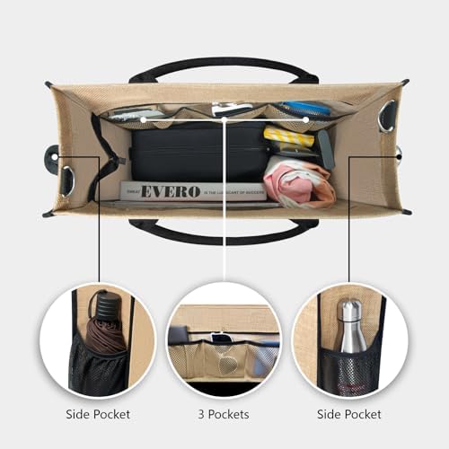 TOPDesign Personalized Initial Canvas Tote Bag For Wedding Birthday Beach Perfect Gifts For Women Mom Teachers Friends