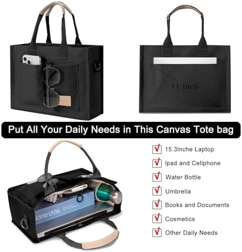 Tote Bags For Women Canvas Tote Purse Crossbody With Pockets Top Handle Shoulder Satchel Bag For Women