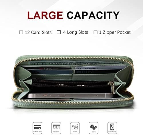 Travelambo Womens Wallet Tassel Bifold Ladies Cluth Wristlet Wrist Strap Long Purse