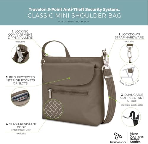 Travelon Anti-Theft Classic Mini Shoulder Bag