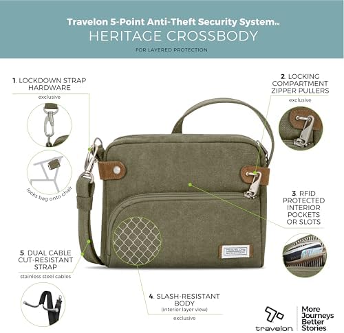 Travelon Anti-Theft Heritage Small Crossbody Bag