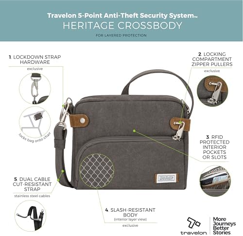 Travelon Anti-Theft Heritage Small Crossbody Bag