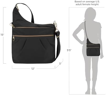 Travelon Anti-Theft Signature 3 Compartment Crossbody Bag